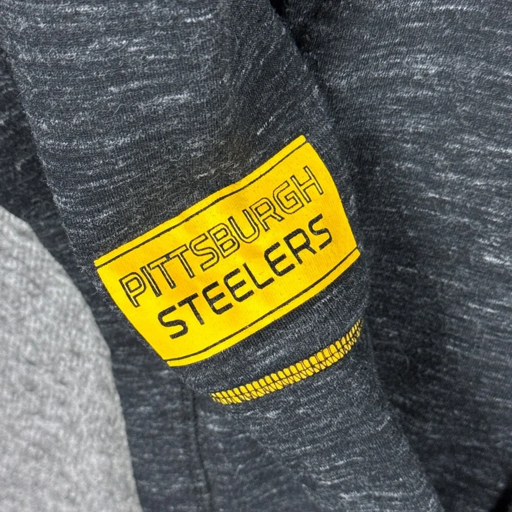 NFL Pittsburgh Steelers Jacket‎ Mens Medium Gray Heather Full Zip Pockets Fleece